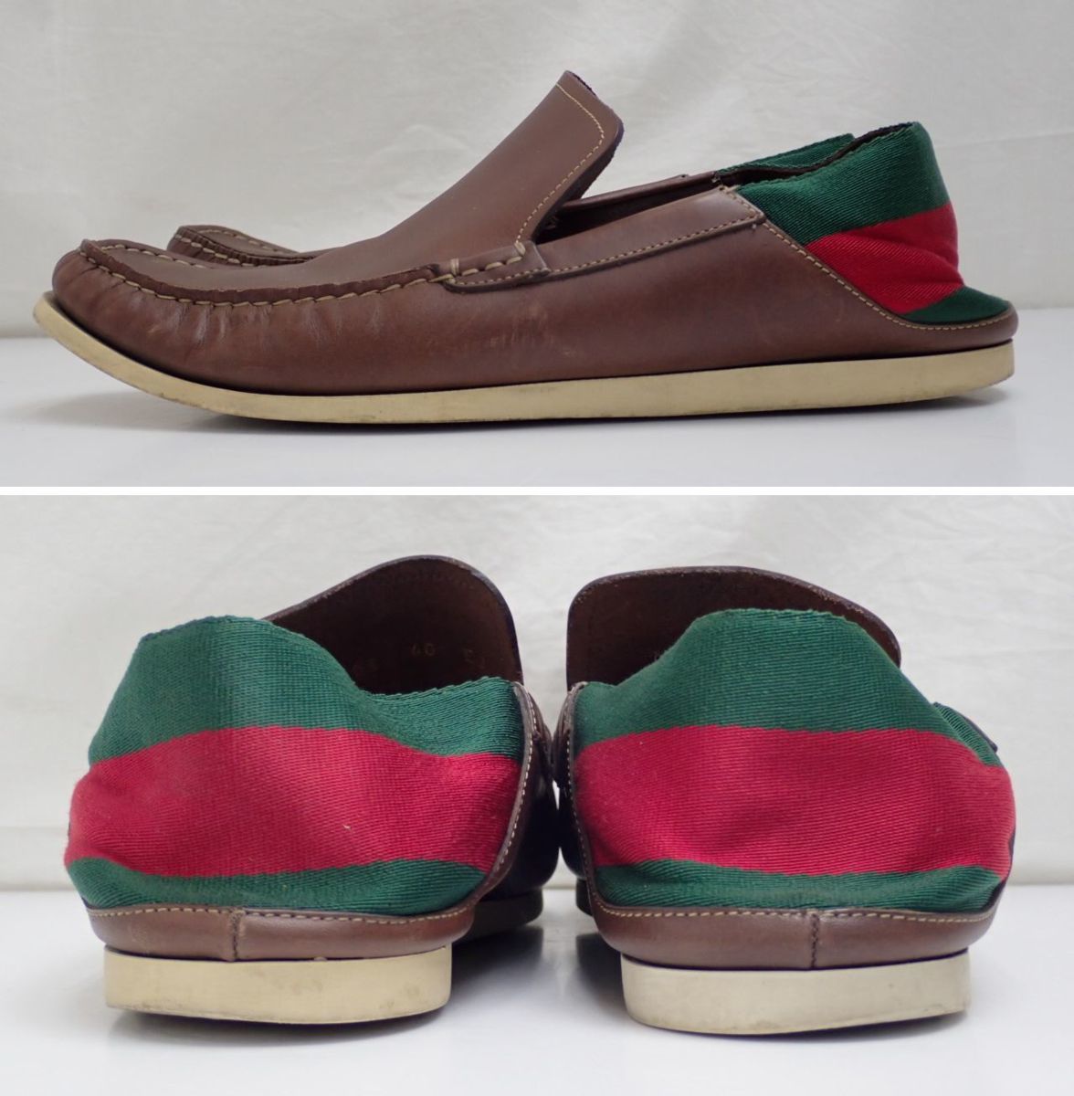 ☆GUCCI/グッチ スリッポンシューズ 40/メンズ26cm相当/ブラウン 