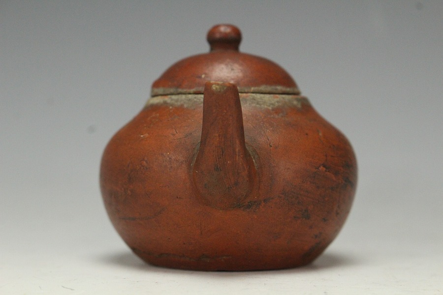 金閣】中国美術 煎茶 朱泥 茶壺 急須 恵孟臣 款 9.5cmx6.3cm 高6cm
