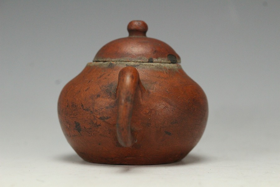 金閣】中国美術 煎茶 朱泥 茶壺 急須 恵孟臣 款 9.5cmx6.3cm 高6cm