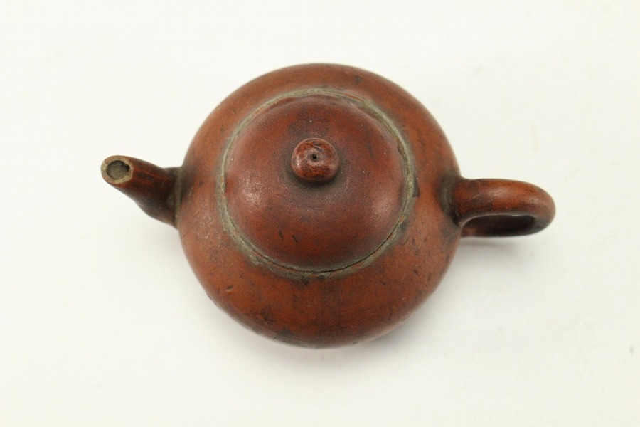 金閣】中国美術 煎茶 朱泥 茶壺 急須 恵孟臣 款 9.5cmx6.3cm 高6cm