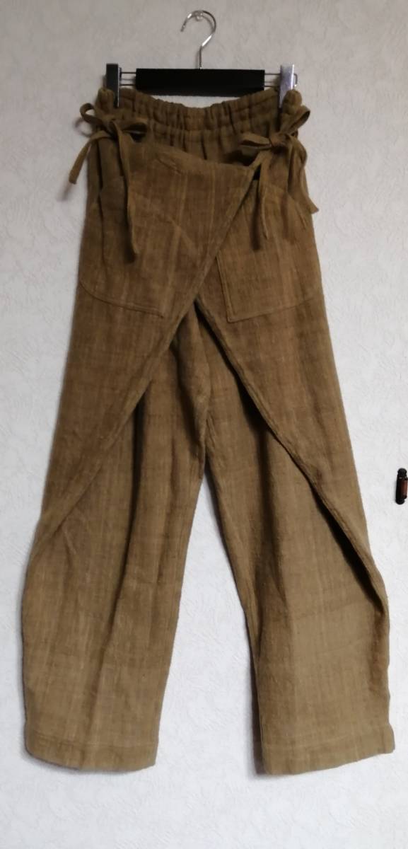 レディース 美品 うさとの服 綿 エプロンドレス 藍染 草木染め usaato