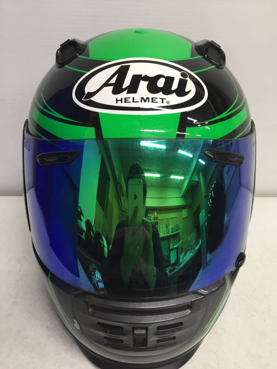 Arai RAPIDE-IR CHRONUS クロノス グリーン 付属品あり Arai RAPIDE-IR