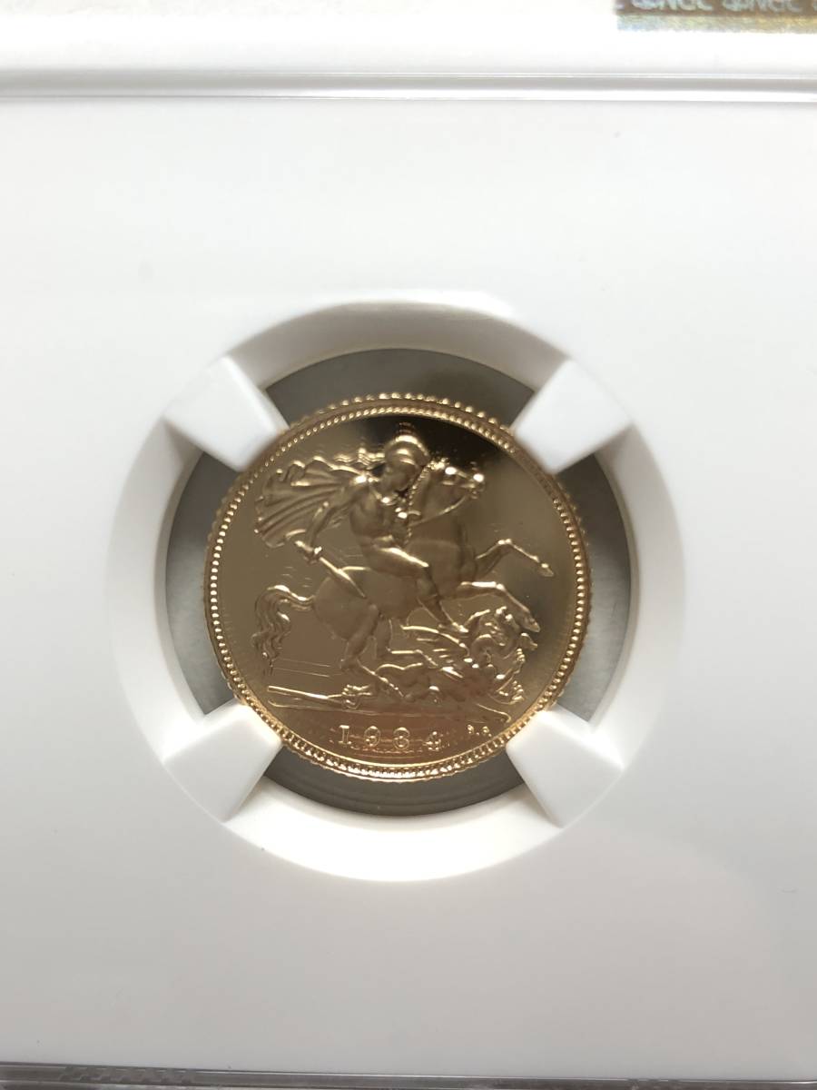 超希少】イギリス 1984 金貨 ヤングエリザベス最終年 NGC PF 69 UC 1/2