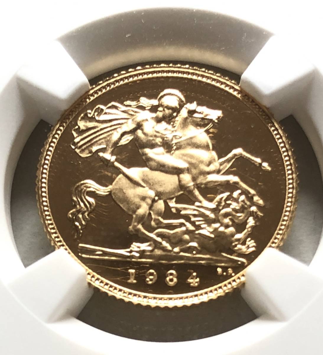 超希少】イギリス 1984 金貨 ヤングエリザベス最終年 NGC PF 69 UC 1/2