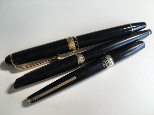 Y100N07F064　万年筆 3本 PLATINUM 18k FT 22k 細字 Valentino garavani 14K プラチナ ヴァレンチノガラヴァーニ 585 k14 14金 18金 k18