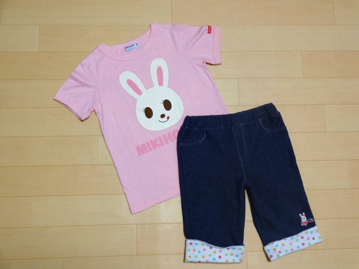 ☆ミキハウス☆うさこちゃんお顔ドン＆バックは総柄プリントの半袖T