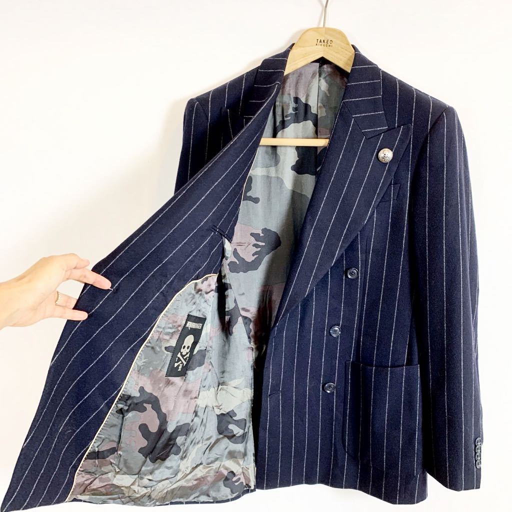 Y70 52 4 Hydrogen テーラードジャケット メンズ 46 ダブルジャケット ストライプ 紺色 ネイビー 上着 ブレザー ドクロ 迷彩柄 その他 売買されたオークション情報 Yahooの商品情報をアーカイブ公開 オークファン Aucfan Com