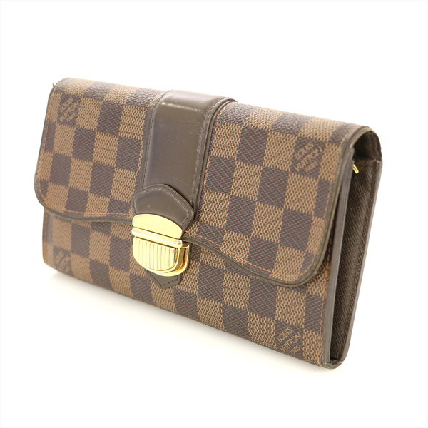 ルイヴィトン Louis Vuitton ダミエ エベヌ システィナ N61747 二つ折
