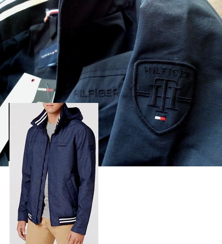 本物保証，品質保証 既決USA トミーヒルフィガー TOMMY HILFIGER@ 胸元&袖&衿裏刺繍ロゴ入 TH Regatta Windbreaker with Packable Hood Jackets 紺@XL(トミーヒルフィガー)｜売買されたオークション情報、yahooの商品情報をアー ジャンパー、ジャケット