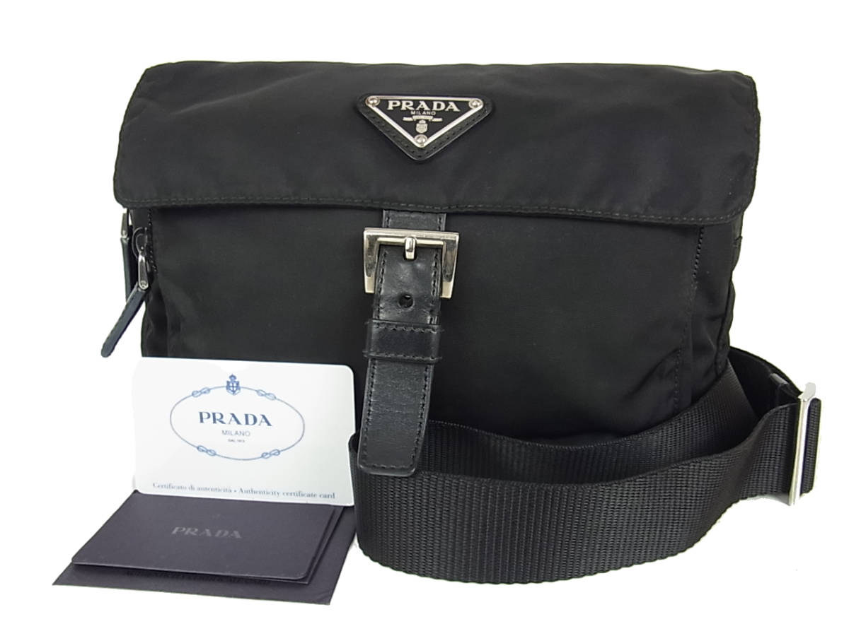 プラダ PRADA 三角ロゴプレート フラップ - ショルダーバッグ 1円