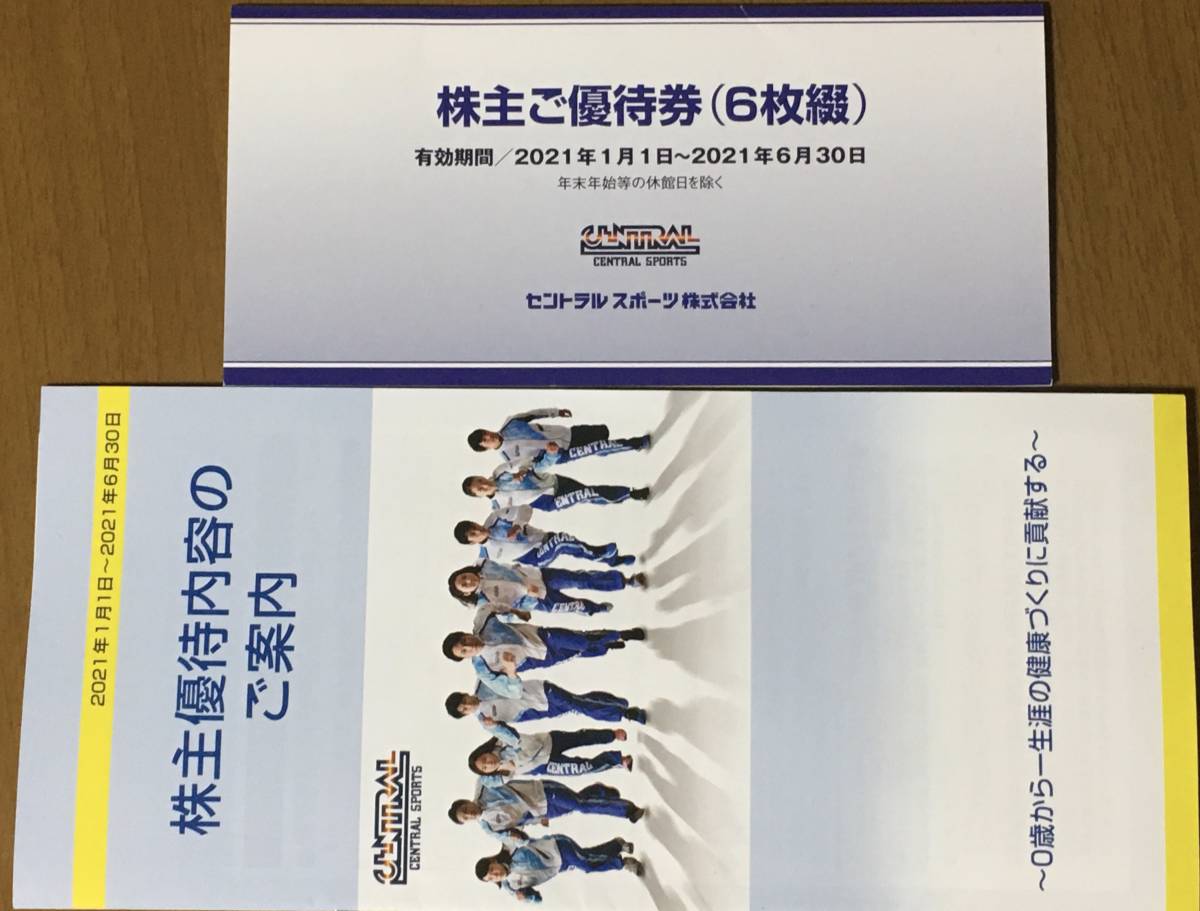 送料無料】セントラルスポーツ株主優待 6枚綴セット ご覧いただき