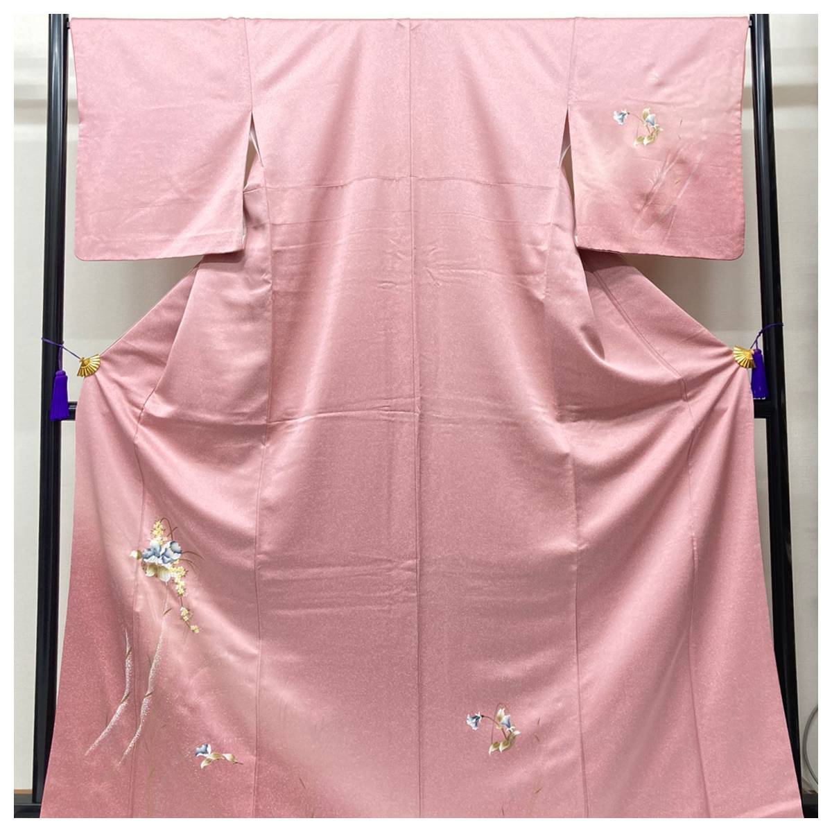 美品 優美 訪問着 特選 正絹 裄68 身丈168 花模様（ピンク) 袷 訪問