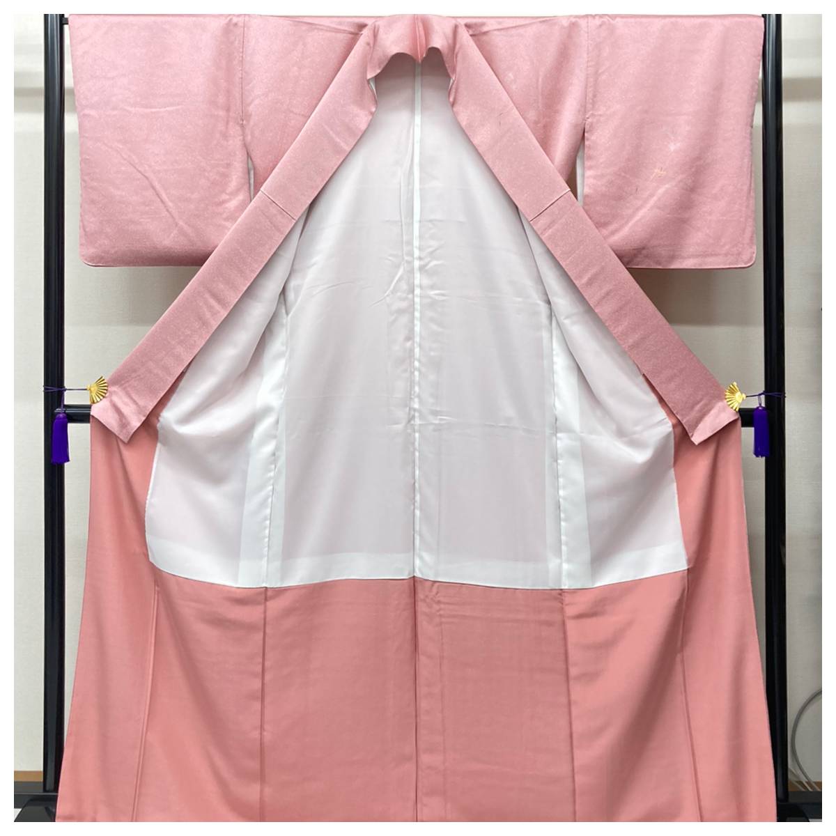 美品 優美 訪問着 特選 正絹 裄68 身丈168 花模様（ピンク) 袷 訪問