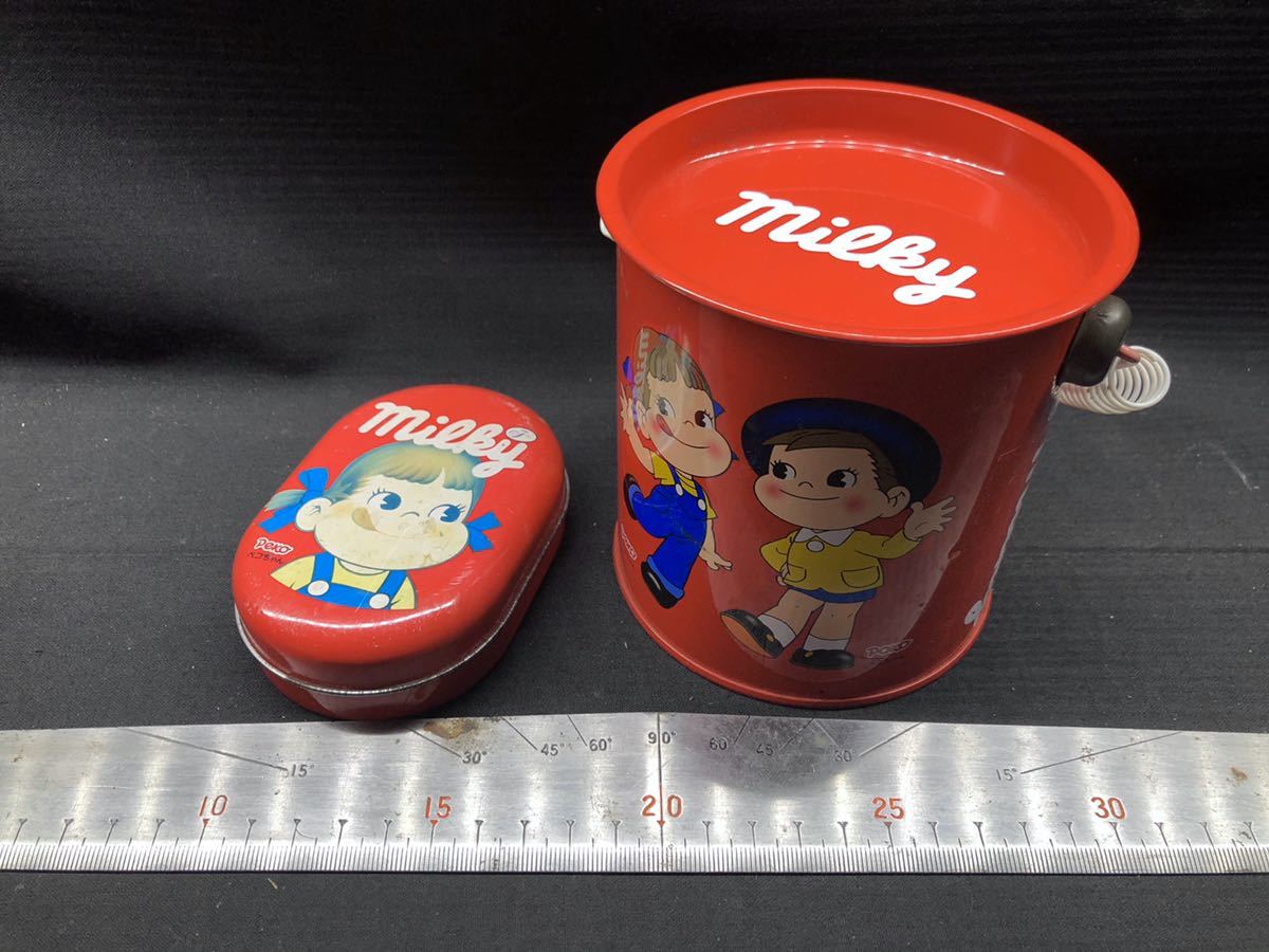 Ha上131 100 不二家 ペコちゃん 6点まとめ 空き缶 缶ケース バッグ