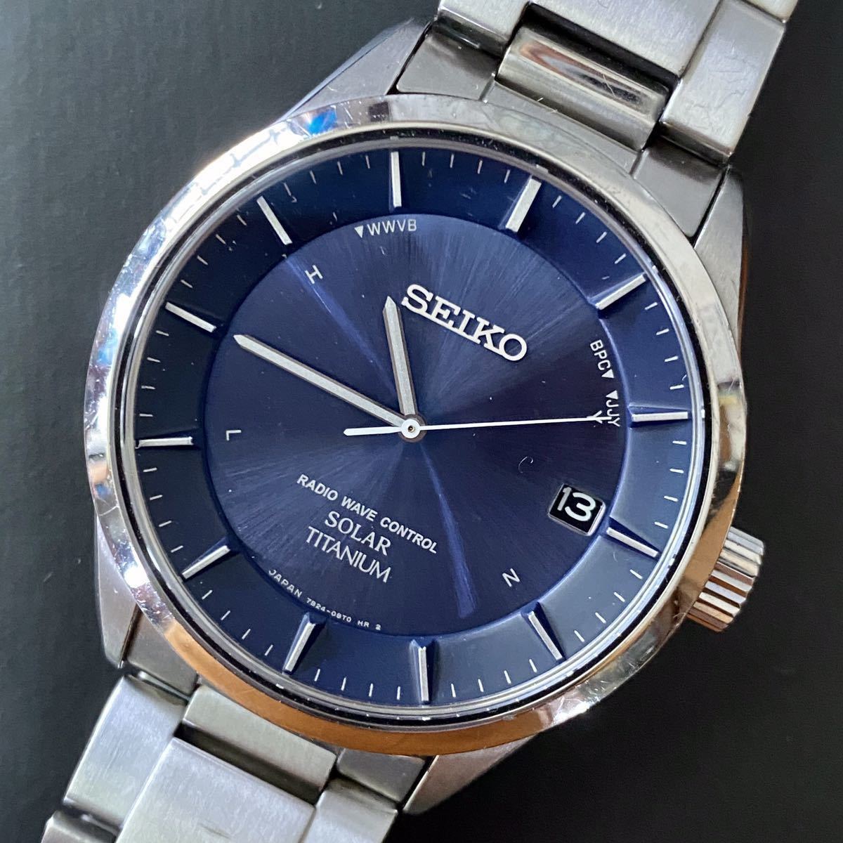 SEIKO SBTM209 7B24 総チタニウム製 電波ソーラー 超美品 SEIKO 7B24