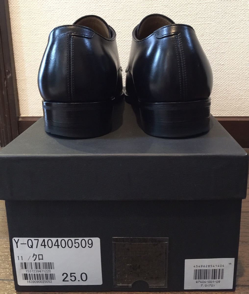 三陽山長 ダブルモンクストラップ 源四郎 サイズ7 黒 使用僅か(靴