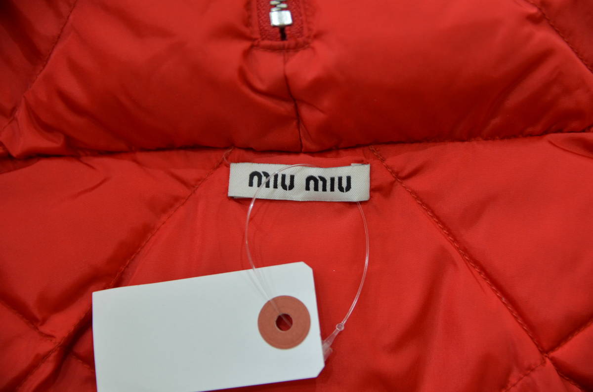 国内正規 miu miu ミュウミュウ キルティング フード ダウン ベスト 36 