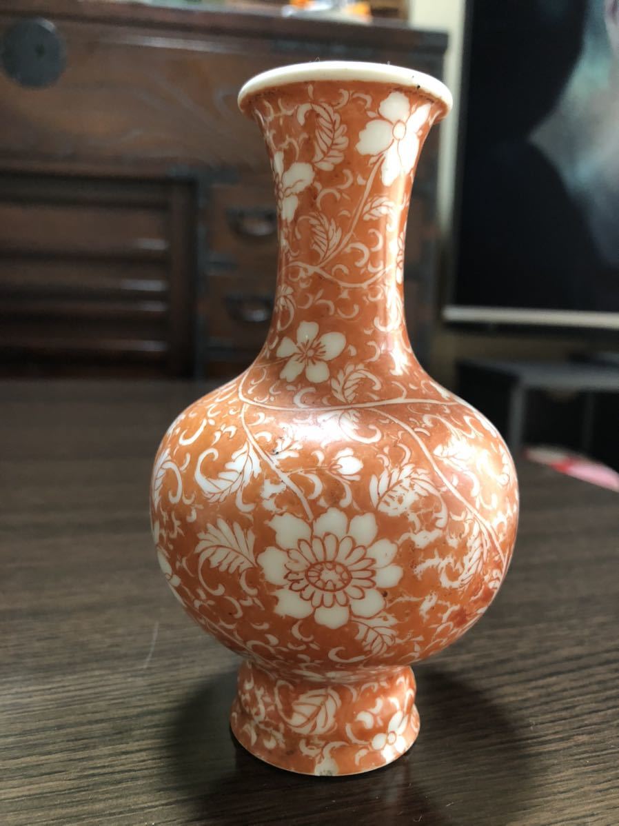 大清乾隆年製 唐物 中国古玩 (程12205) 伊瓶 (中国古董 中国