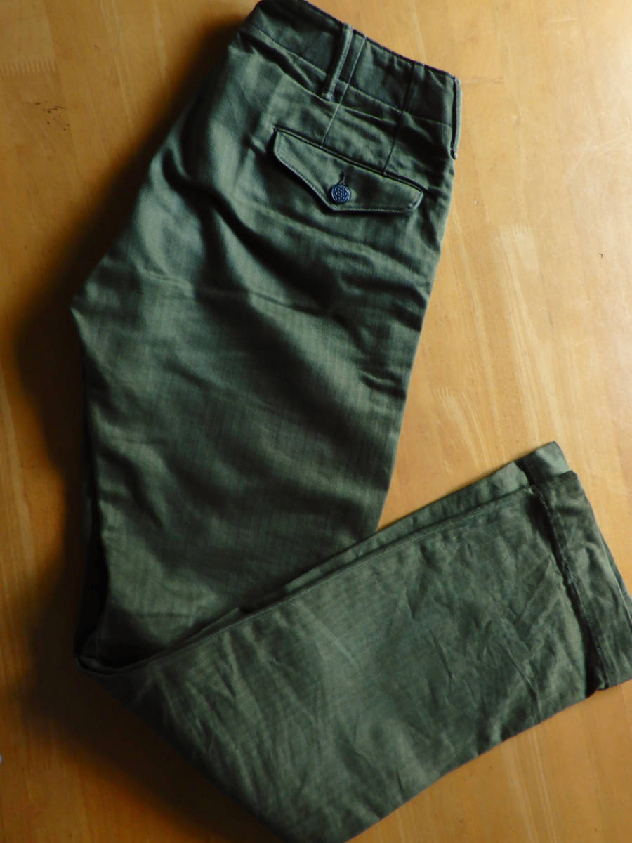 RRL 13スターリジッドオフィサーズチノ 30 9.4ozオリーブヘリンボーン
