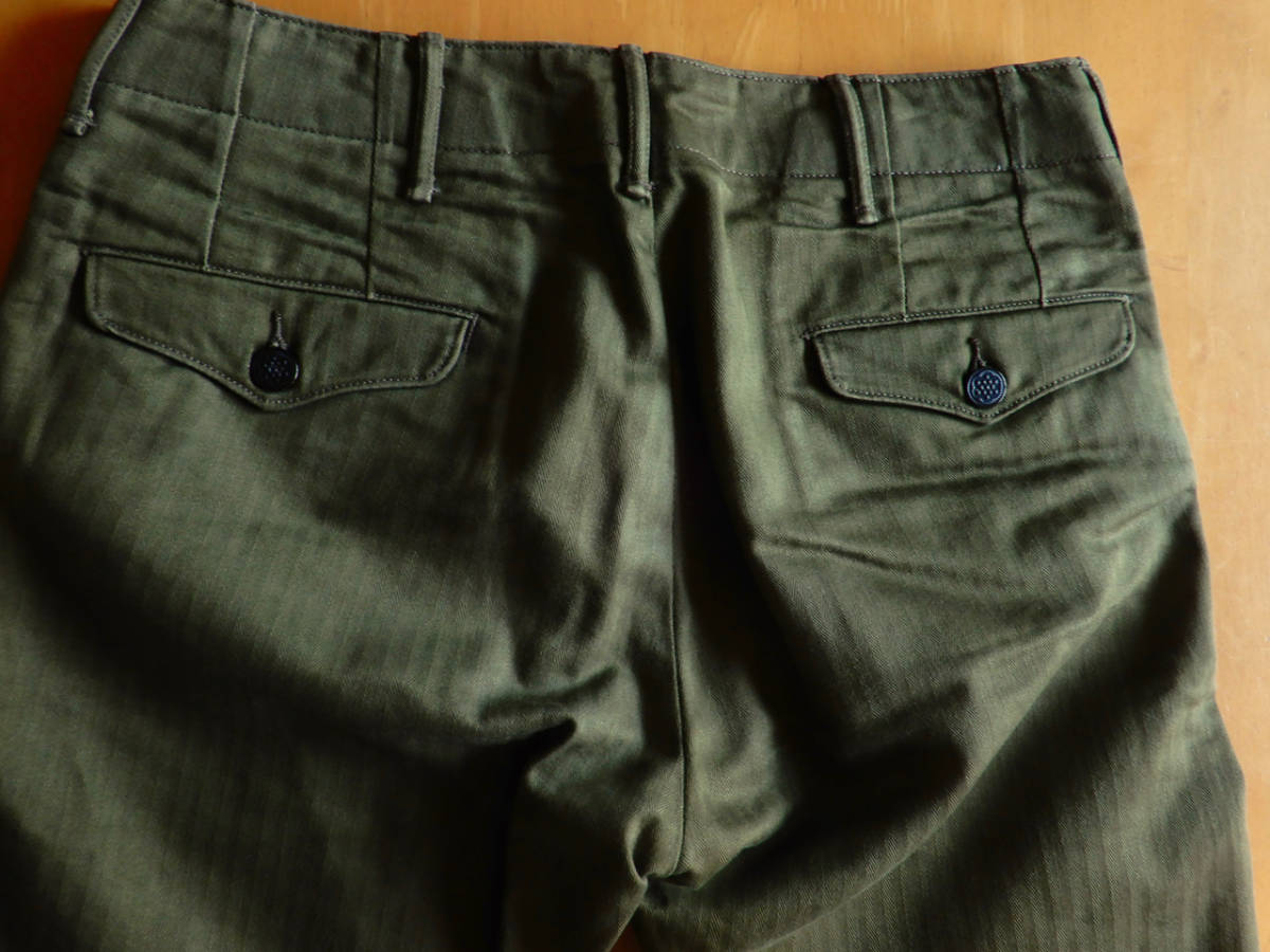 RRL 13スターリジッドオフィサーズチノ 30 9.4ozオリーブヘリンボーン