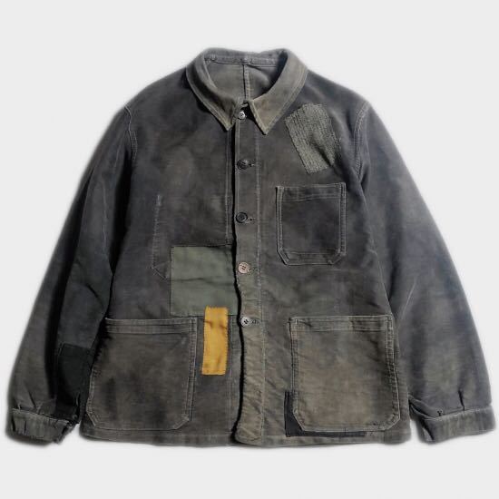 【定番，100%新品】 50's BK MOLESKIN PATCHWORK JKT black moleskin ブラックモールスキン フレンチヴィンテージ sus-sous outil frank leder vintage(Mサイズ)｜売買されたオークション情報、yahooの商品情報をアーカイブ公開 - オ Mサイズ