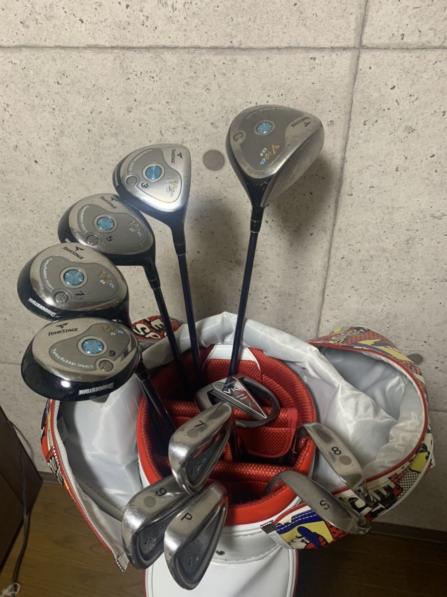 ブリヂストン　VIQ CL フルセット　キャディバッグ付き　flex L_1