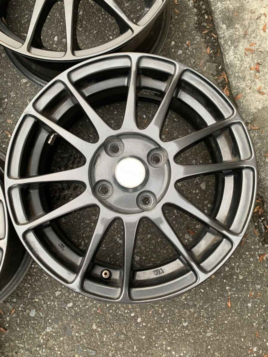 メッキ EMC MEITER 14インチ 5j+45 100-4 中古 メッキ EMC MEITER 14インチ 5j+45 100-4 中古