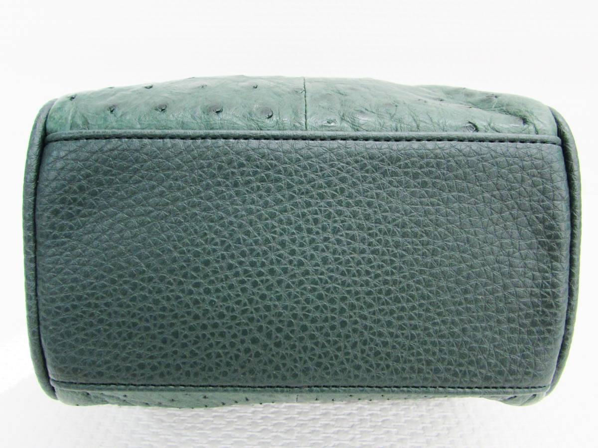 美品 ほぼ未使用品 オーストリッチ ダチョウ 駝鳥 本革 皮革 レザー 
