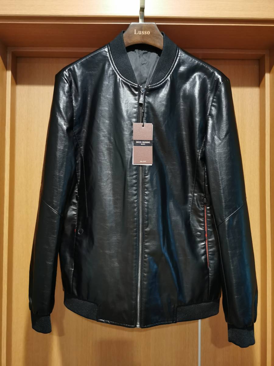 NICO GIANNI／イタリアデザイン・ミラノ発／レザージャケット／100％本革　豪華ジャケット／サイズ48／M