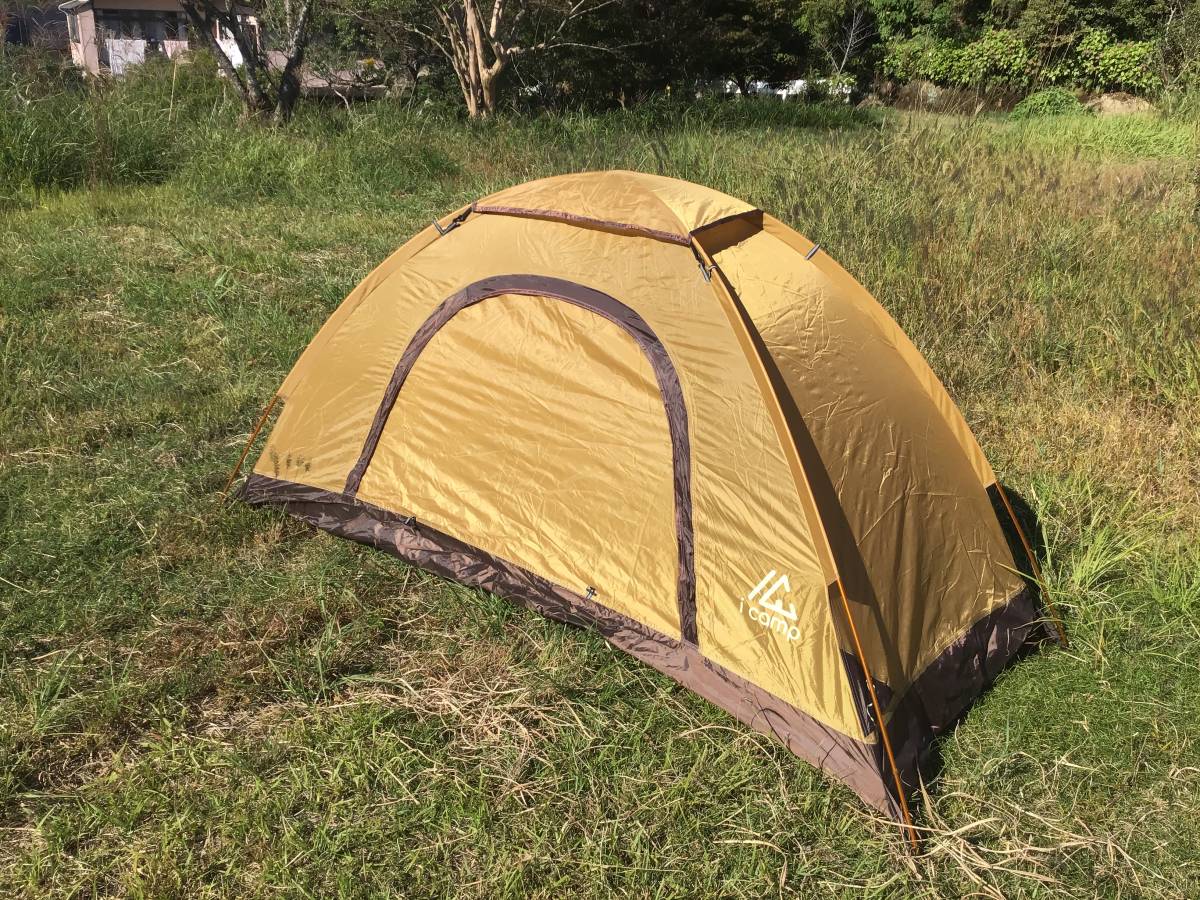icamp(アイキャンプ) solo2 ソロテント 広々使える一人用 | 簡単設営 - 防水 軽量コンパクト1人用 ソロタープ グランドシート付 tarp 軽量 one icamp 小型テント一人用｜夏フェスで使う1人用のテントを探しています。軽量