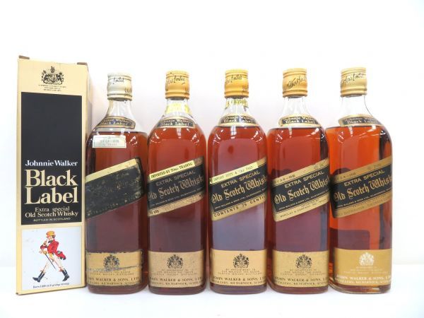 古酒 5本セット Johnnie Walker ジョニーウォーカー Black Label