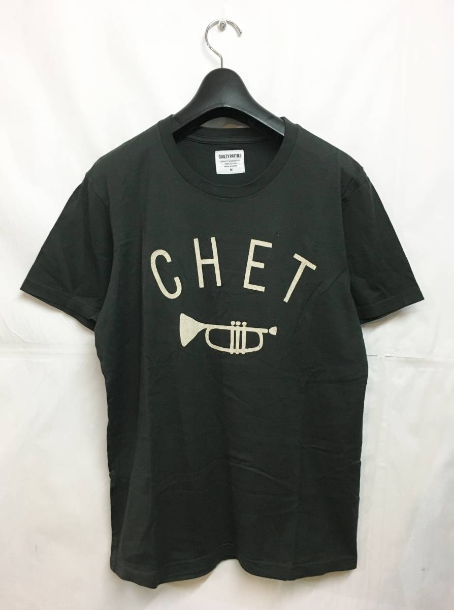 ネコポスOK WACKO MARIA ワコマリア "CHET" Tシャツ M チャコールブラック 黒