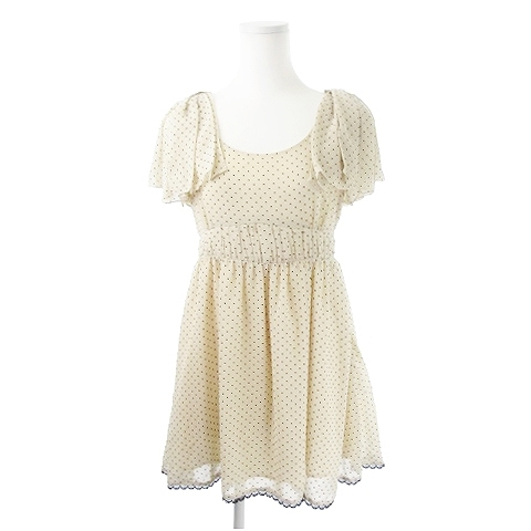 マーキュリーデュオ Mercuryduo ワンピース ミニ 半袖 レース ドット 総柄 F ベージュ Ah6 ワンピース 売買されたオークション情報 Yahooの商品情報をアーカイブ公開 オークファン Aucfan Com