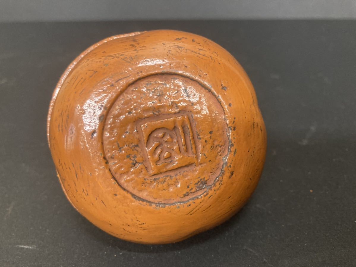 茶道具 - 柿形 香合 メルカリ 青銅製 共箱付き | アート飛田 Kakiemon