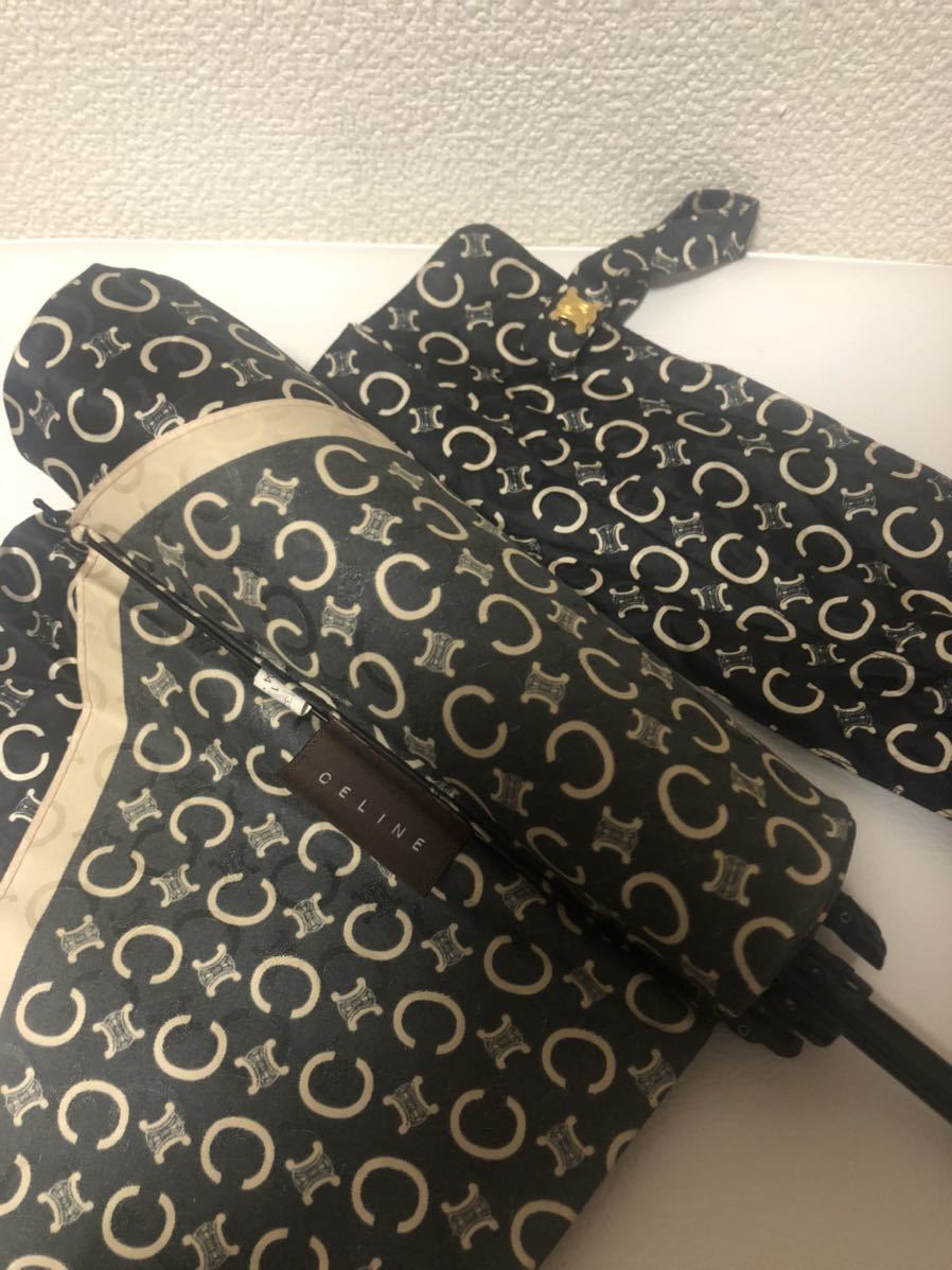 【極美品・希少】CELINE 傘 トリオンフ 総柄 ベージュ ゴールド金具 Kaysun General Trading LLC.