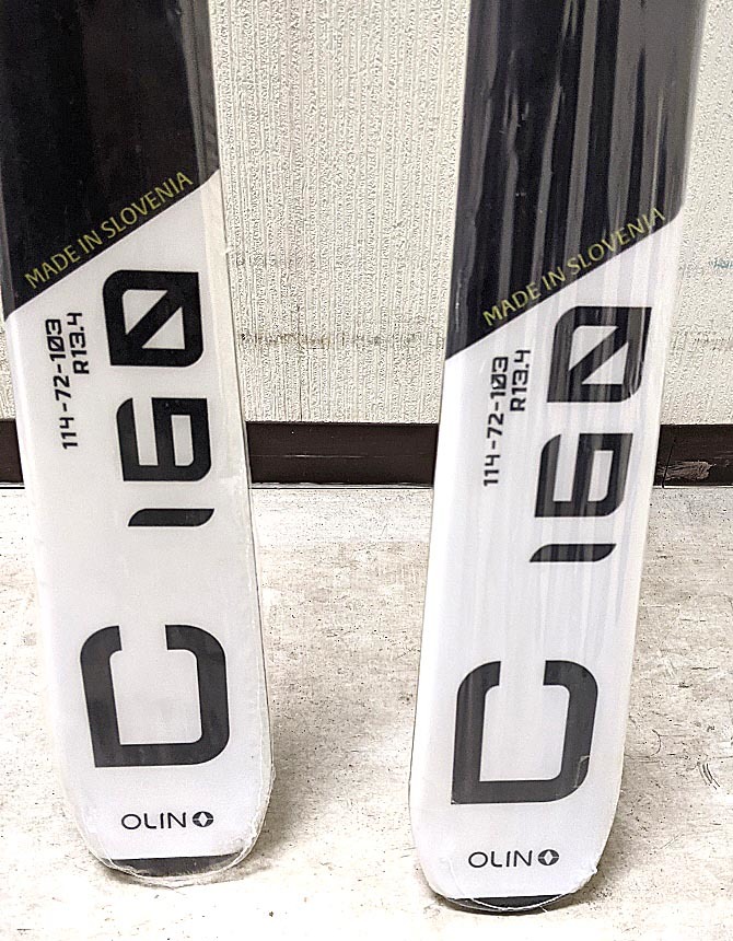 OLIN スキー板 ストックセット160cm グレー×白 chackymade ストック