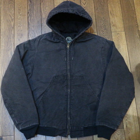 90s USA製 BERCOWEAR ダック アクティブ ジャケット M ブラック ロゴ 