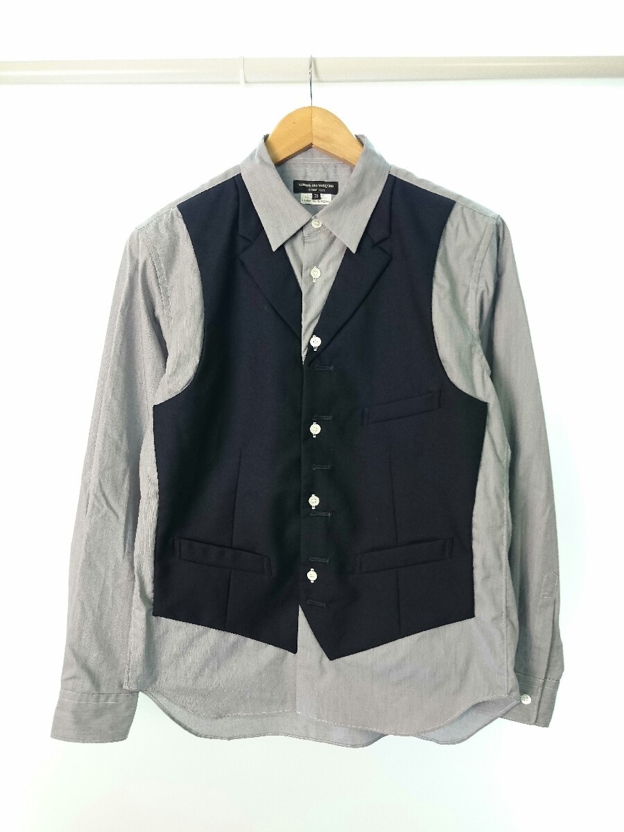 全国無料，定番 COMME des GARCONS HOMME PLUS size XS/09AW ベストドッキングブラウス PD-B009 AD2009(Sサイズ以下)｜売買されたオークション情報、yahooの商品情報をアーカイブ公開 - オークファン 男性用