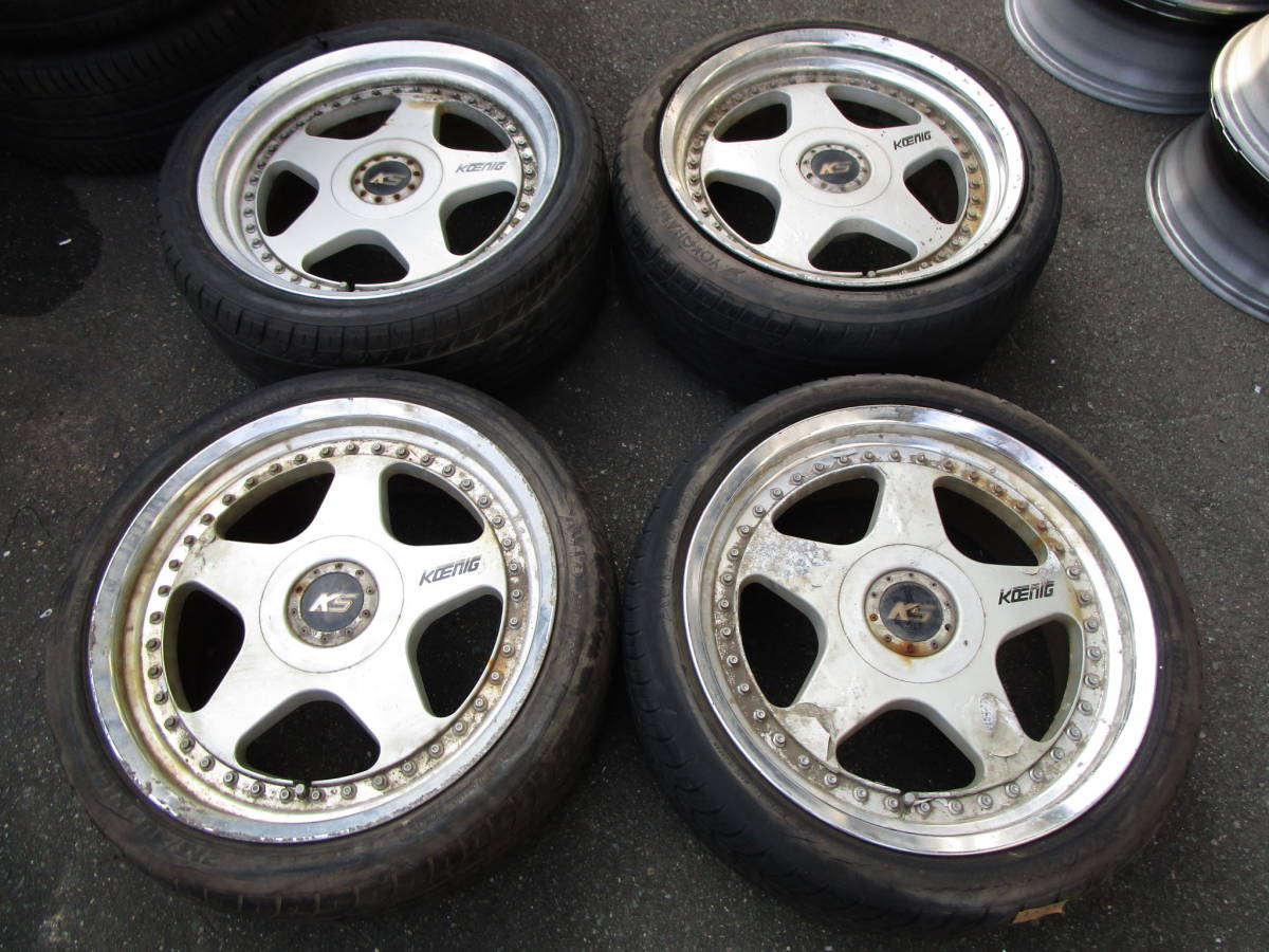 2204】深リム KOENIG ケーニッヒ 18インチ 7.5J +18/9J +17 PCD114.3