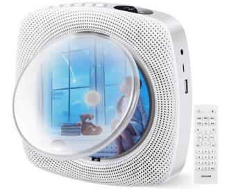 CDプレーヤー ポータブル　ポータブルCDプレーヤー　置き＆壁掛け式 CDラジオ Bluetooth/CD/FM/USB/AUX五モード対応 1台多役_1