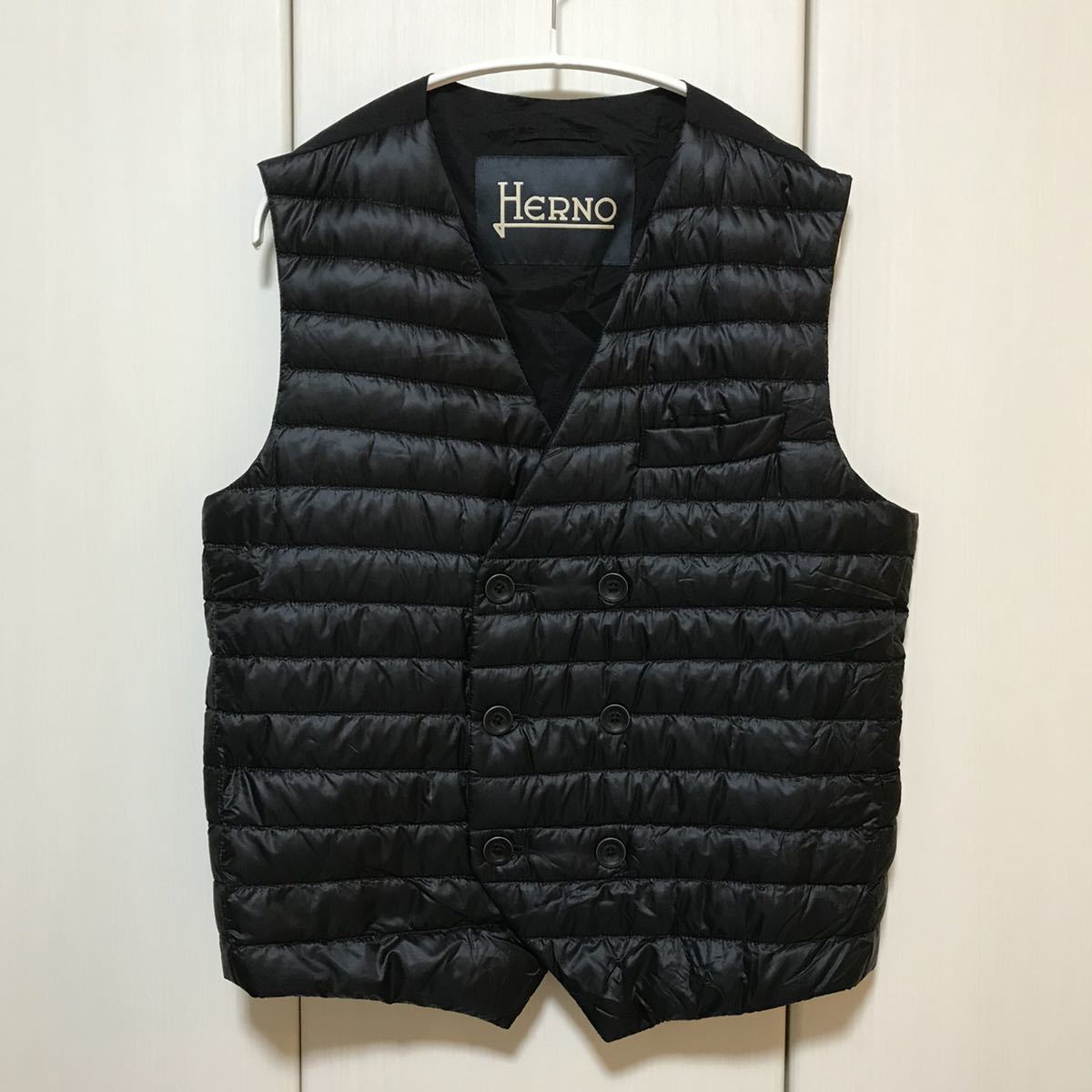 ほぼ新品HERNO ヘルノ 高級 インナー ダウン ベスト ジレ ダブル