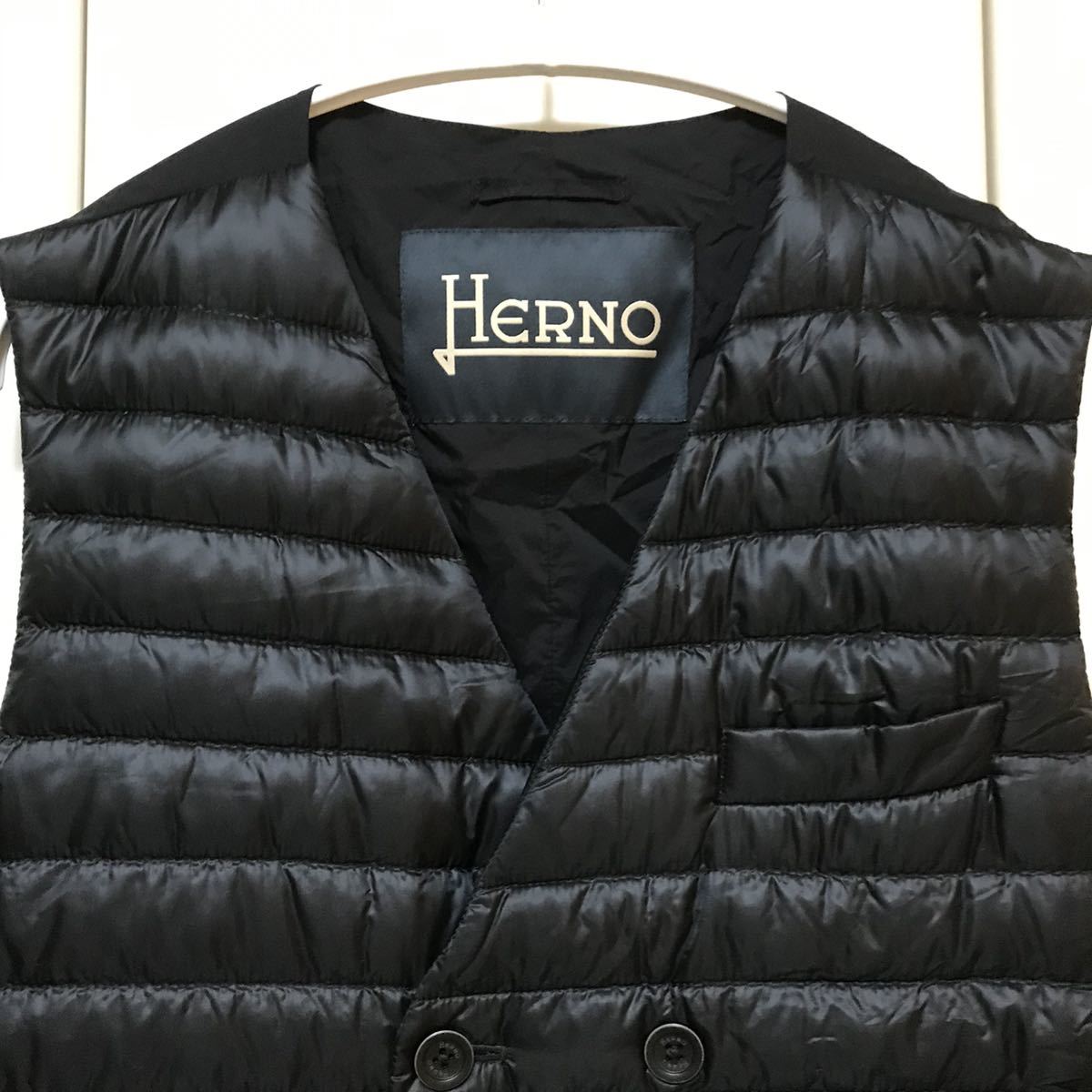 ほぼ新品HERNO ヘルノ 高級 インナー ダウン ベスト ジレ ダブル