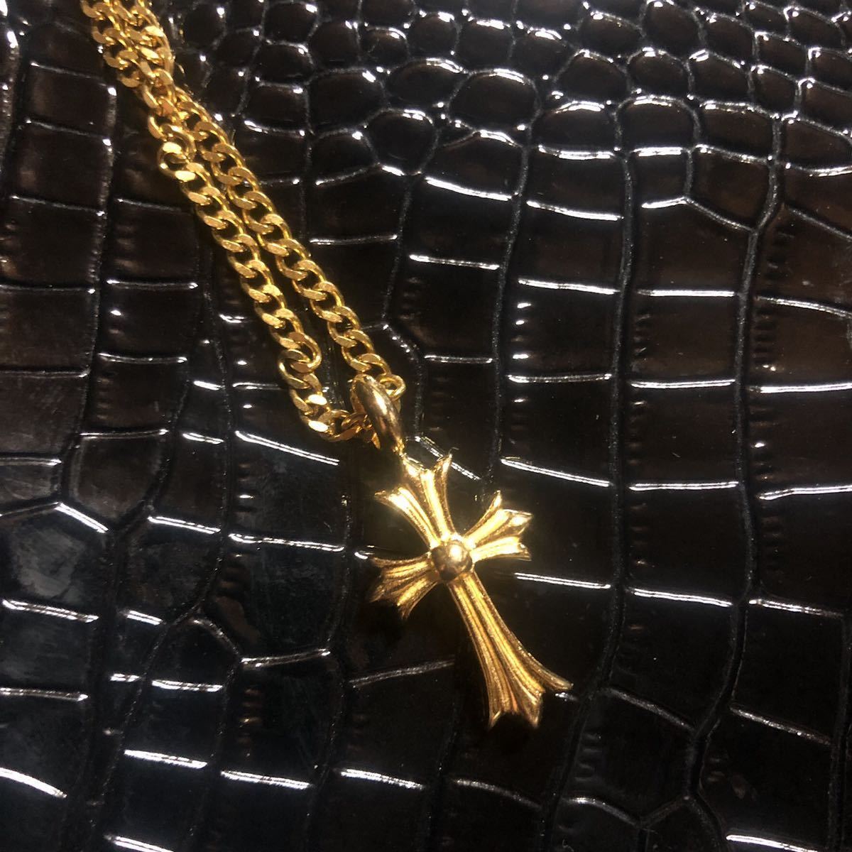 豪華2点 クロムハーツ タイニー ファットクロス パヴェ ダイヤ(22K
