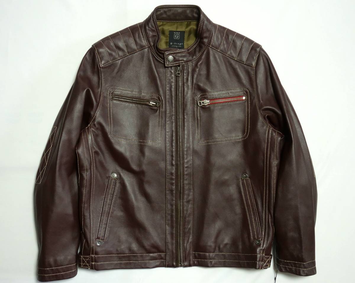 純正買蔵 未使用□g-stage ジーステージ 羊革 ラムレザー ライダース