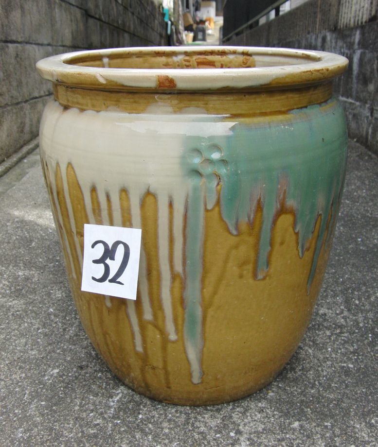 小石原焼の古い甕(32)高さ約39cm＊かめ壷花生けめだか鉢睡蓮鉢 小石原