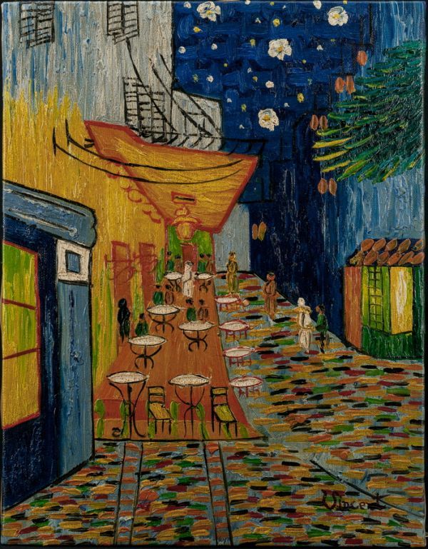 油彩肉筆絵画作者不明表にサイン