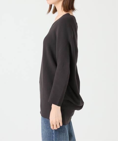 IENA イエナ コットンストレッチ コクーンVネック 袖付き プルオーバー