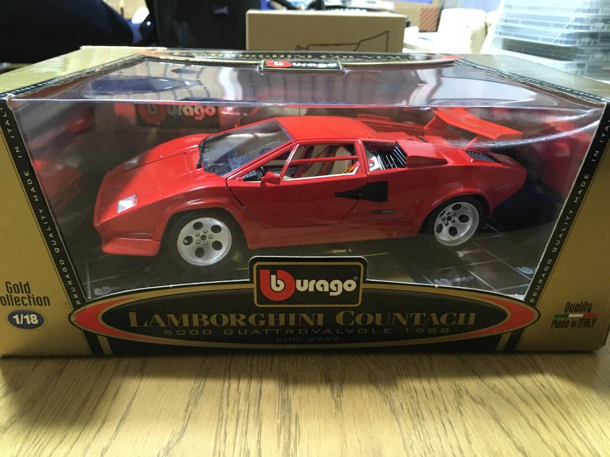 絶版！1/18 ランボルギーニ　カウンタック　5000 クワトロバルボーレ　1988 ブラーゴ　中古 ランボルギーニ カウンタック 京商 KYOSHO ORIGINAL クアトロ