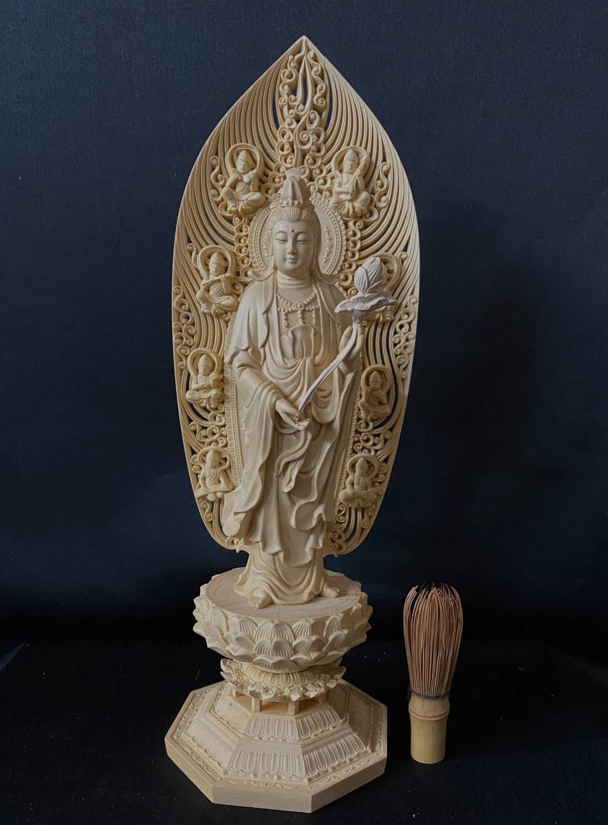 総檜材 仏教工芸品 木彫仏教 精密彫刻 極上品 精密 最高級品