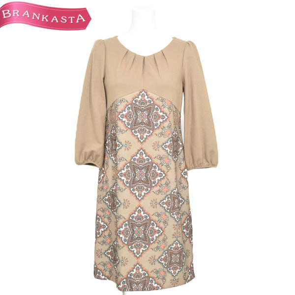 美品】☆SunaUna・スーナウーナ☆ミモレワンピース プリント柄 38 M